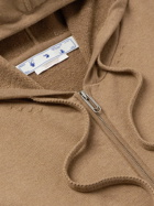 Off-White - Logo-Embroidered Cotton-Blend Jersey Zip-Up Hoodie - Brown