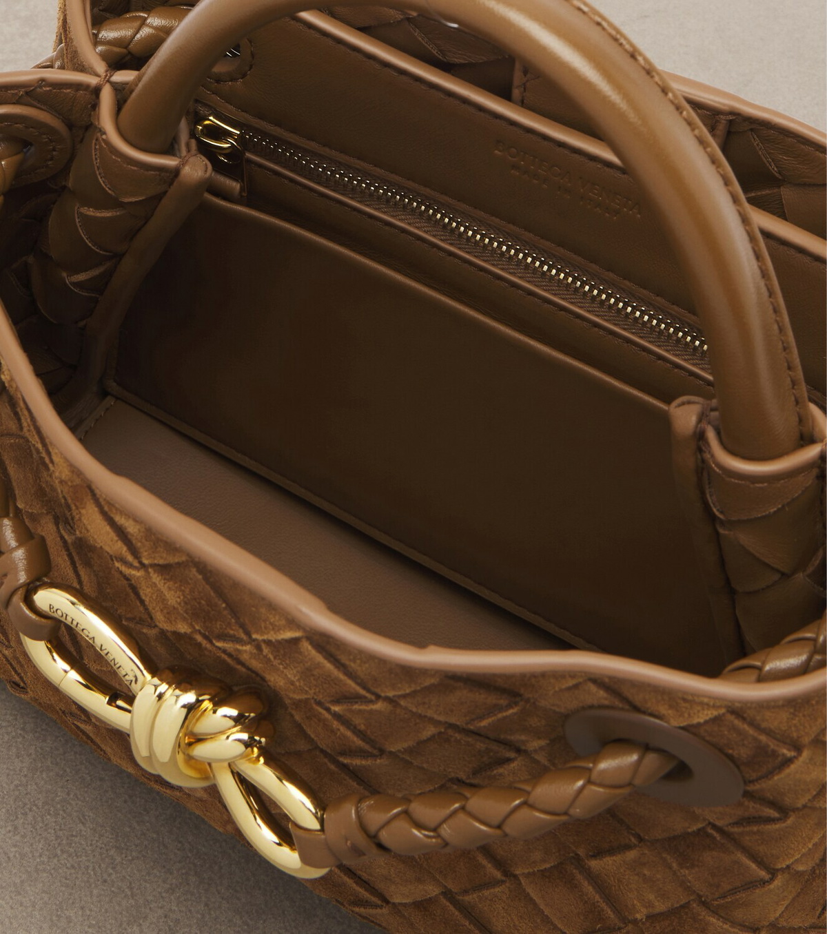Bottega Veneta Andiamo Mini suede top-handle bag