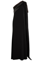 Roland Mouret Bow Crystal-embellished Satin and Crepe Gown Black
