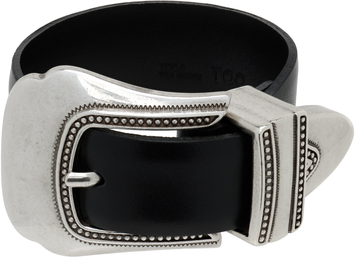 Toga Pulla Black Motif Leather Bracelet Toga Pulla