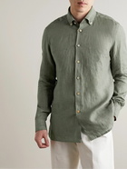 Kiton - Button-Down Collar Linen Shirt - Green