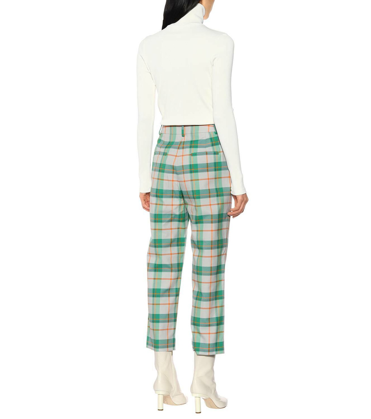 Tibi Plaid cotton-blend pants
