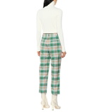 Tibi Plaid cotton-blend pants