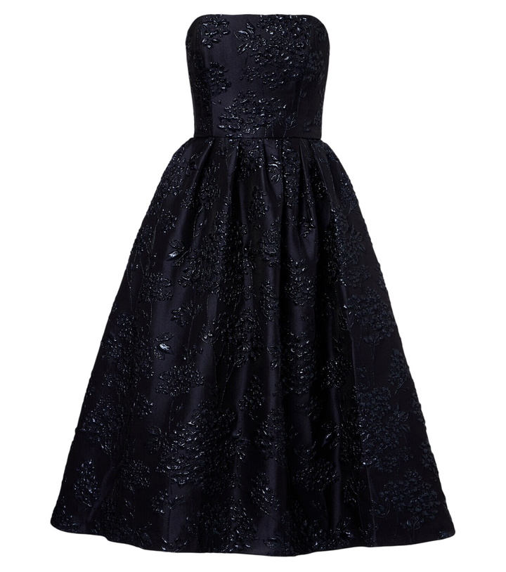 Photo: Carolina Herrera Floral jacquard bustier cocktail dress