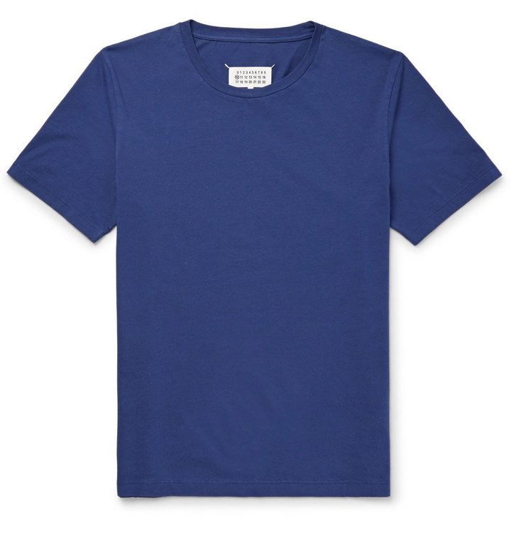 Photo: Maison Margiela - Garment-Dyed Cotton-Jersey T-Shirt - Blue