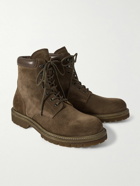Officine Creative - Boss Leather-Trimmed Suede Boots - Brown