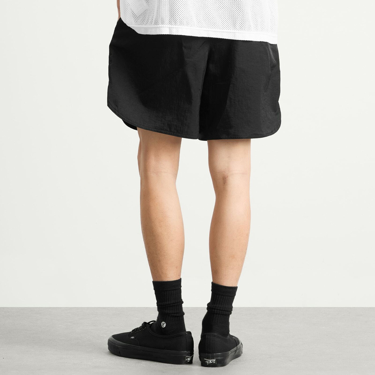 WTAPS Men's Nylon Logo Shorts in Black
