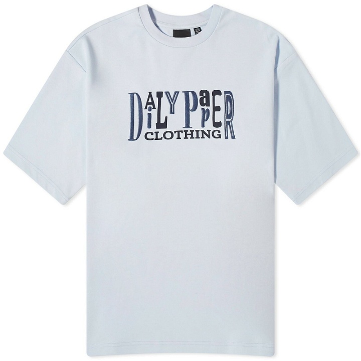 Photo: Daily Paper Men's United Type Boxy Short Sleeved T-Shirt in Halogen Blue