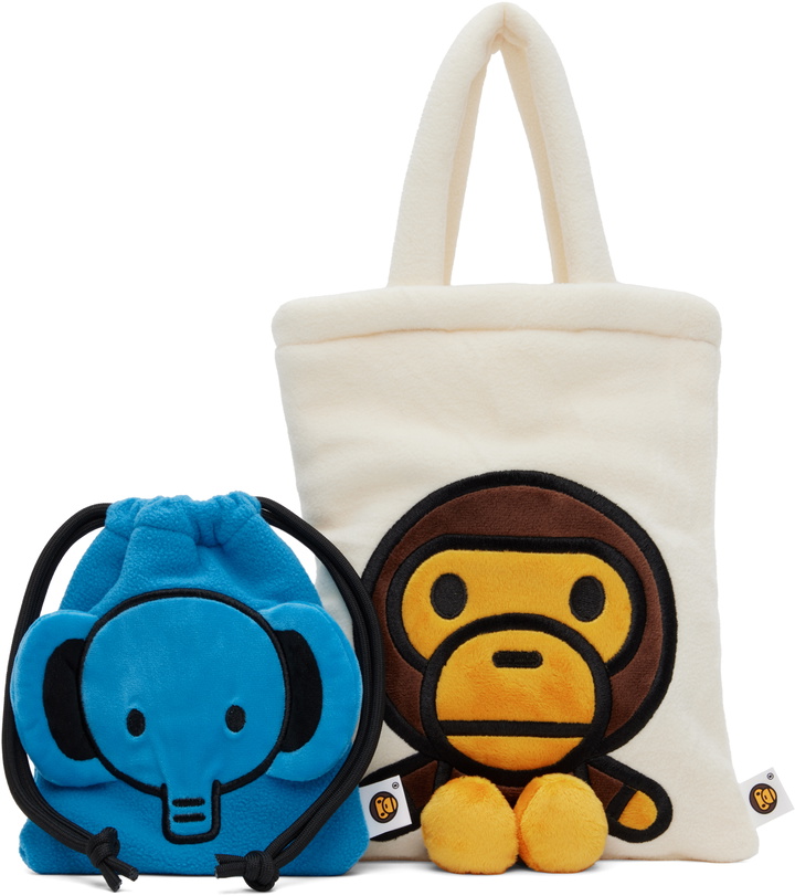 Photo: BAPE Off-White Tote & Drawstring Pouch Set