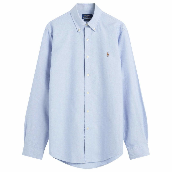 Photo: Polo Ralph Lauren Men's Button Down Oxford Shirt in Blue