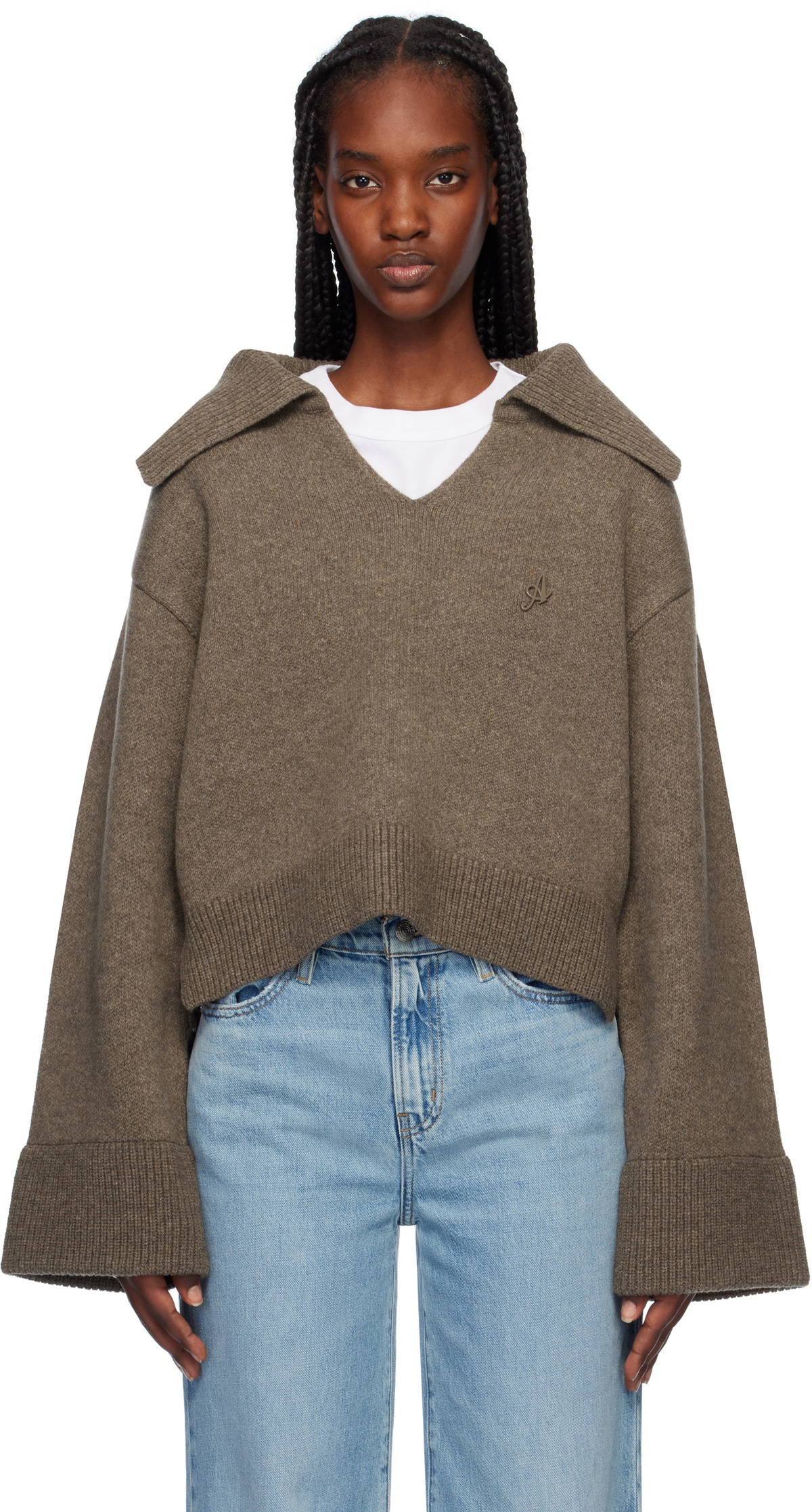 Axel Arigato Brown Clio Cropped Sweater Axel Arigato