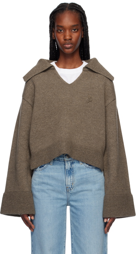 Photo: Axel Arigato Brown Clio Cropped Sweater