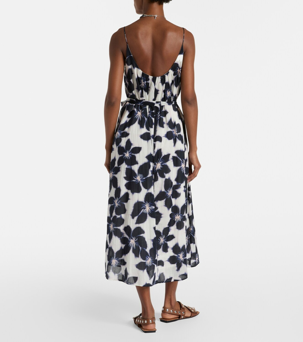 Velvet Floral cotton voile midi dress