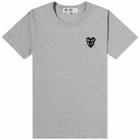 Comme des Garçons Play Women's Overlapping Heart T-Shirt in Grey/Black