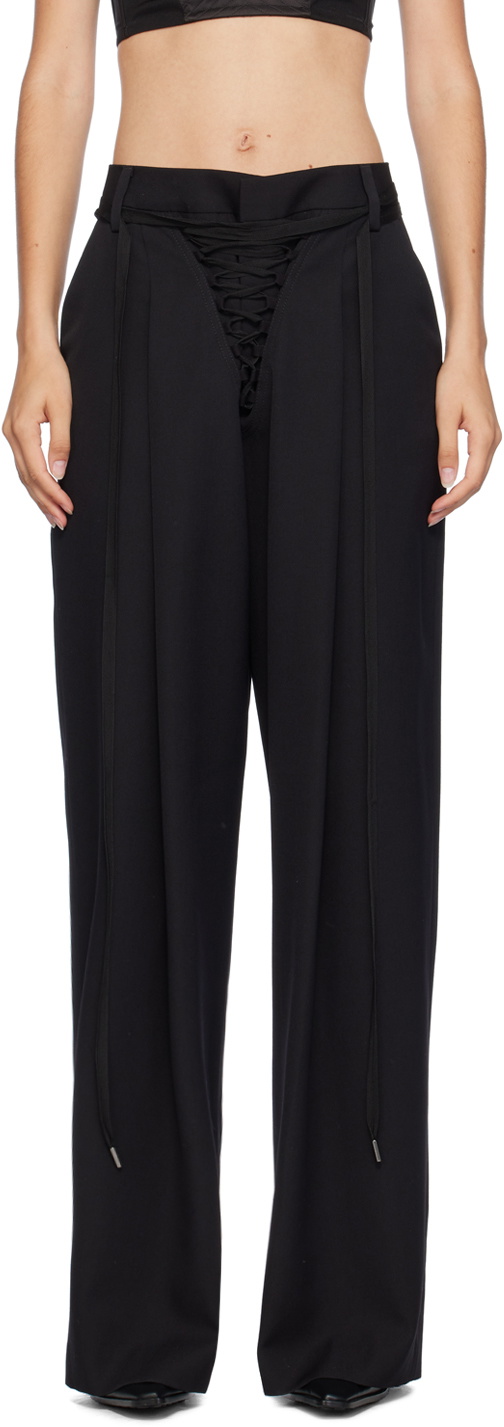 Jean Paul Gaultier Black 'The Lace-Up' Trousers Jean Paul Gaultier