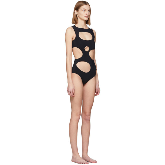 Rick Owens Black Membrane One-Piece Swimsuit Rick Owens