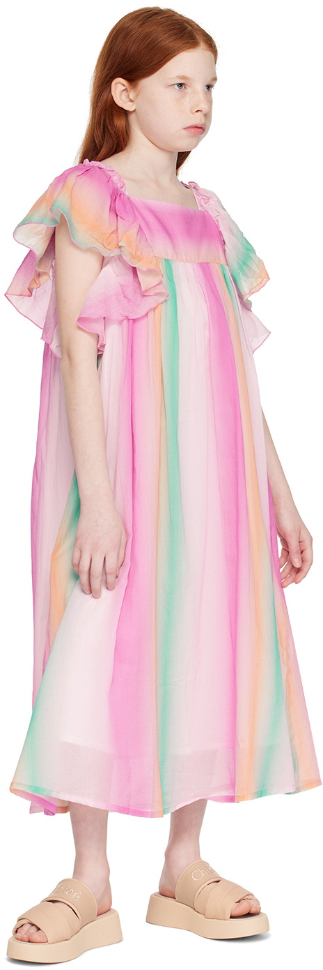 Chloé Kids Multicolour Ruffled Dress