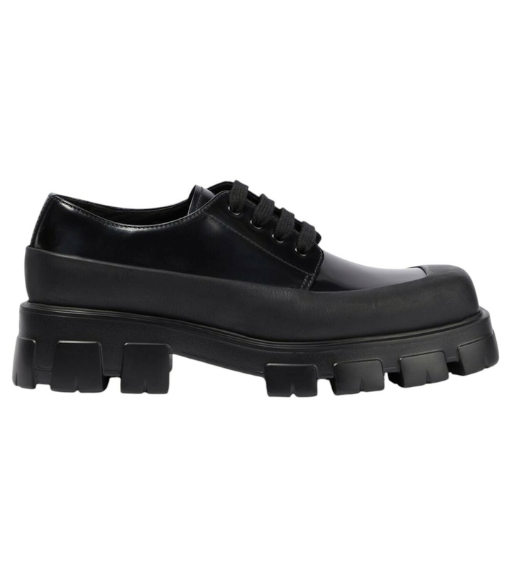 Photo: Prada Paneled leather Derby shoes