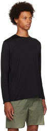 Sunspel Black Classic Long Sleeve T-Shirt