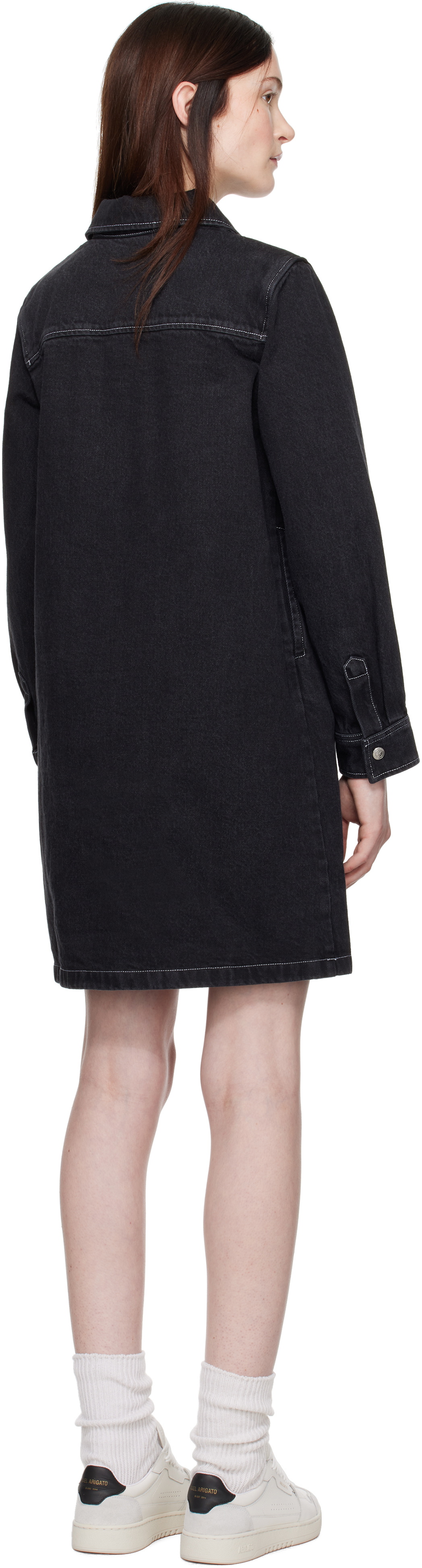 A.P.C. Black Mia Denim Minidress