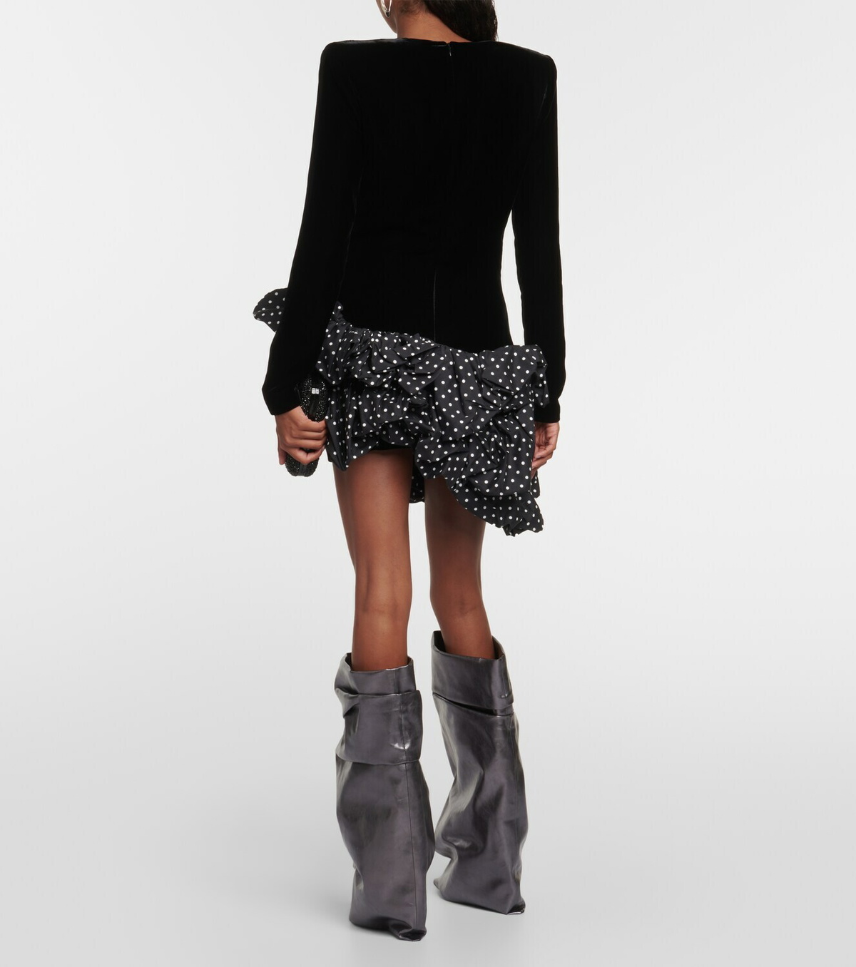 Alexandre Vauthier Ruffled velvet minidress