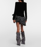 Alexandre Vauthier Ruffled velvet minidress