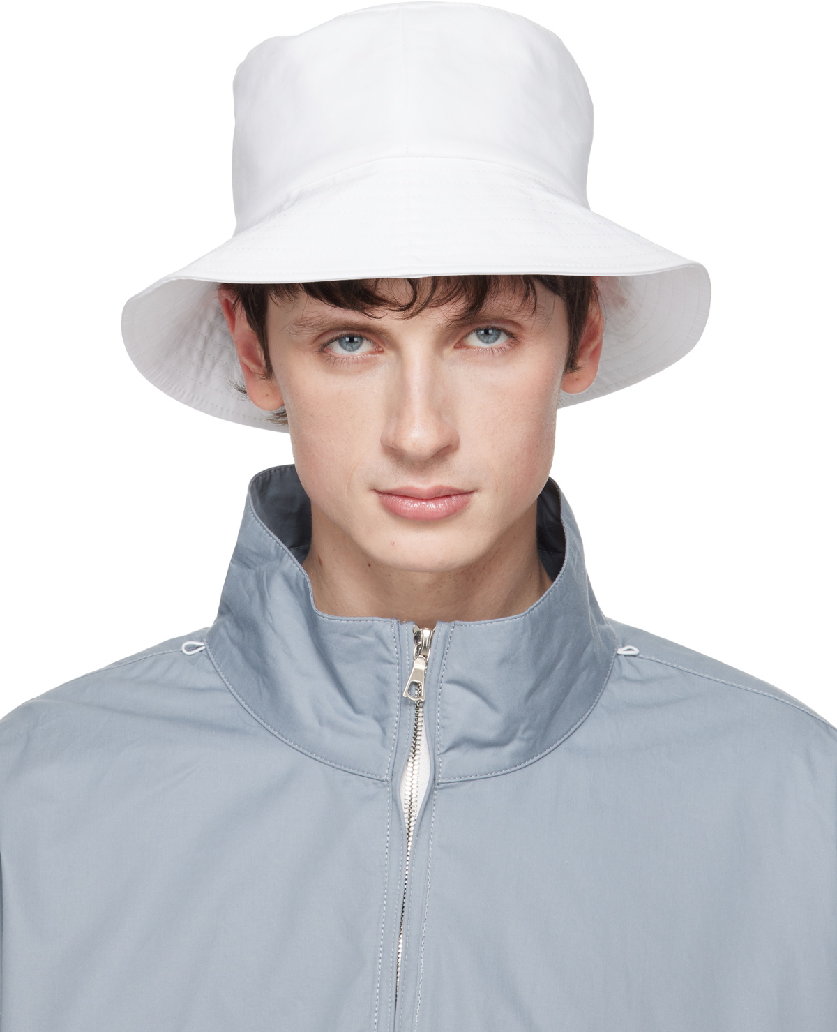 Rier White Cotton Bucket Hat