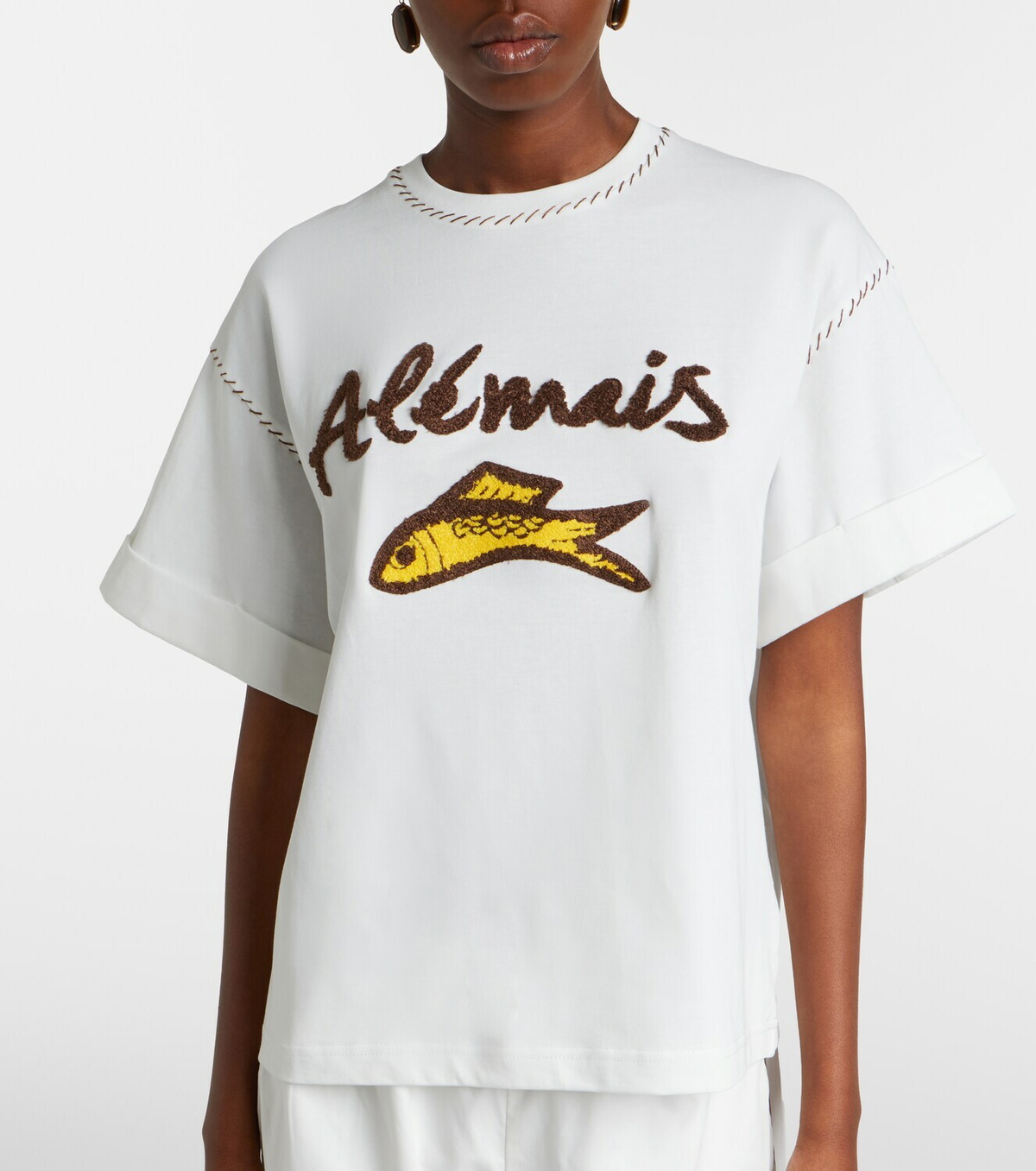 Alémais Scuba embroidered cotton T-shirt