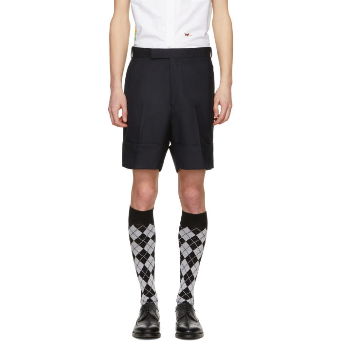 Photo: Thom Browne Navy Little Boy Beltloop Shorts