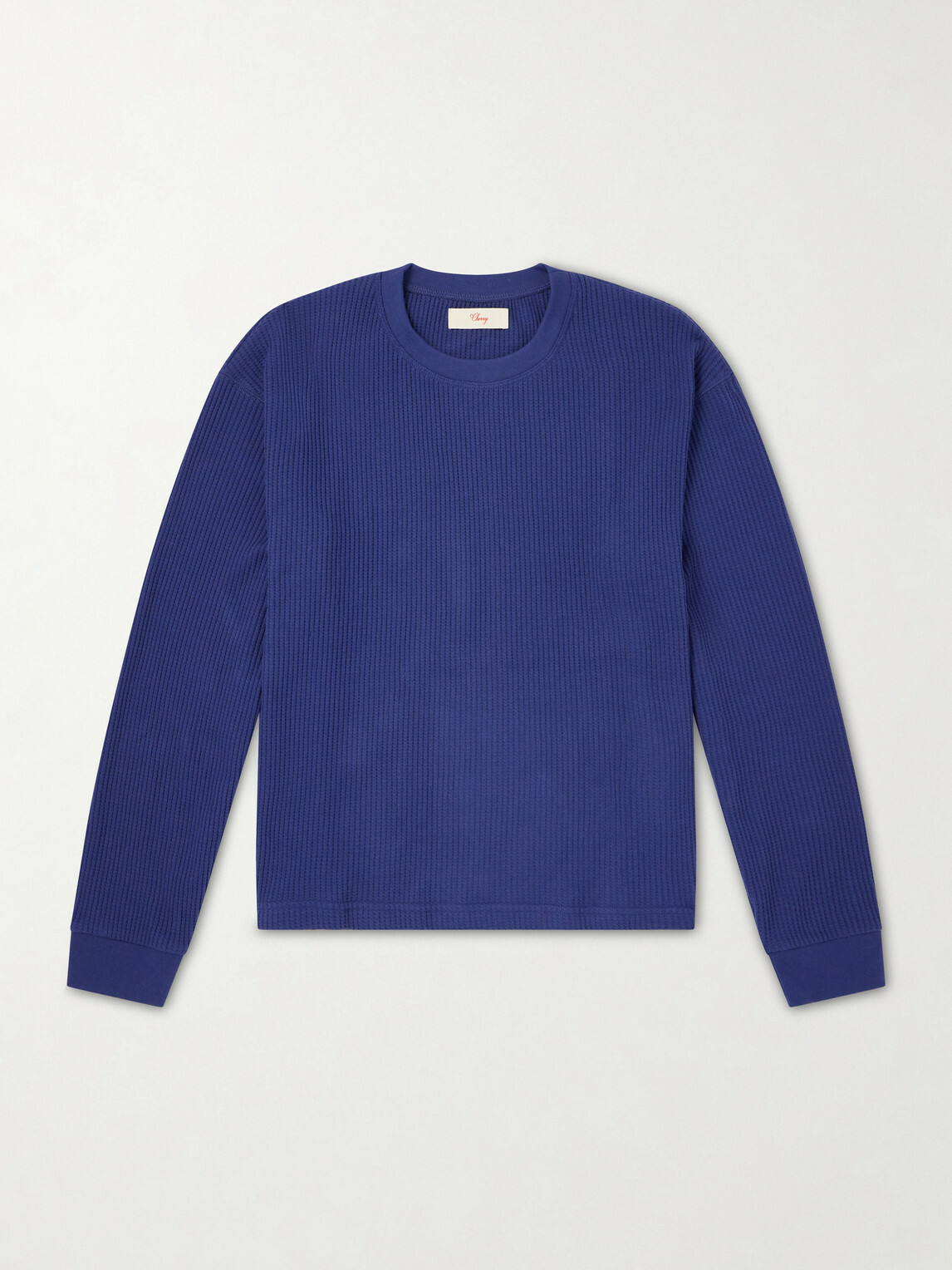 Cherry Los Angeles - Logo-Print Cotton Waffle-Jersey T-Shirt - Blue