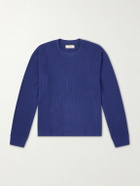 Cherry Los Angeles - Logo-Print Cotton Waffle-Jersey T-Shirt - Blue