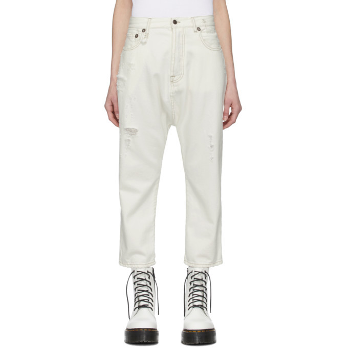 R13 White Tailored Drop Jean R13