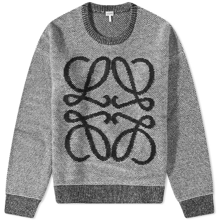 Photo: Loewe Men's Anagram Mouline Crew Knit in Black/White