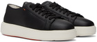 Santoni Black Tumbled Sneakers