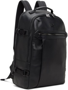 Hugo Black Faux-Leather Stacked Logo Backpack