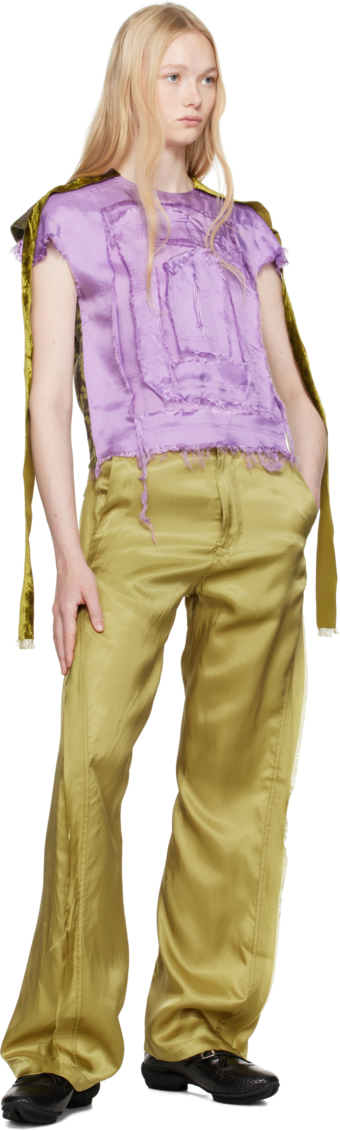 Edward Cuming Khaki Twisted Tailored Trousers