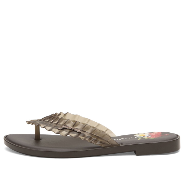 Photo: Melissa Women's x Ganni Leopard Flip Flop Slim in Brown