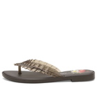 Melissa Women's x Ganni Leopard Flip Flop Slim in Brown