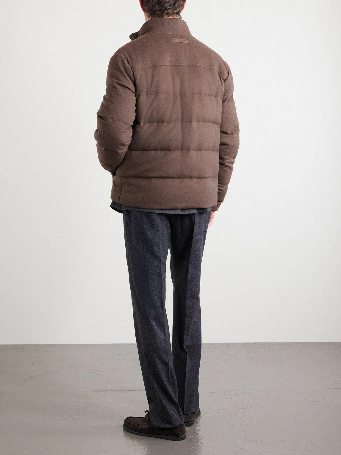 Zegna - Quilted Oasi Cashmere Down Jacket - Brown