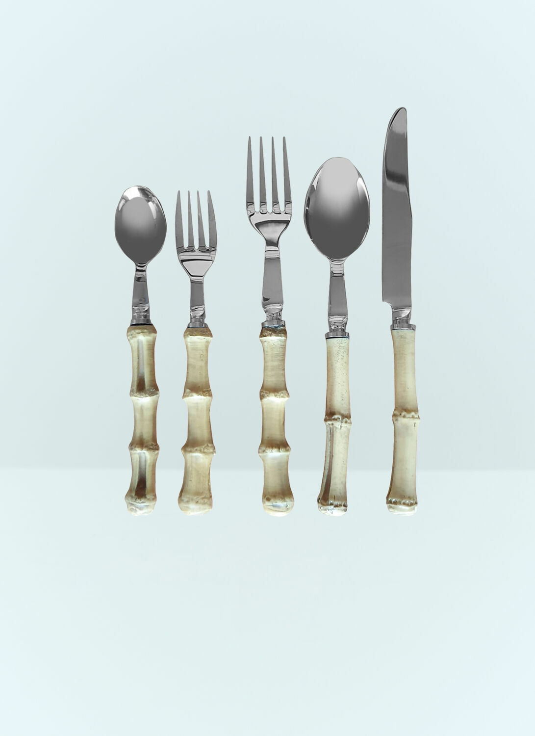 Les-Ottomans Set Of Five Bamboo Cutlery