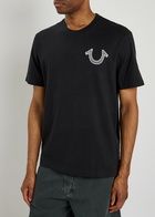 True Religion Skeleton Logo-embroidered Cotton T-shirt Black