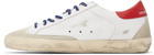 Golden Goose White & Red Super-Star Classic Sneakers