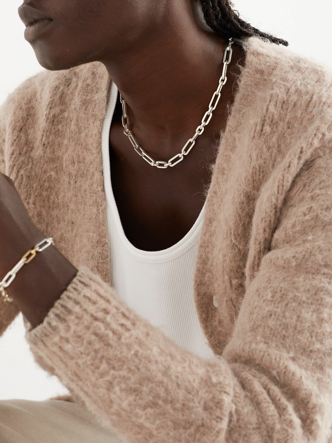 MAOR - Trio Link Silver Necklace