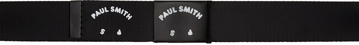 Photo: PS by Paul Smith Black Webbing Logo Face Belt