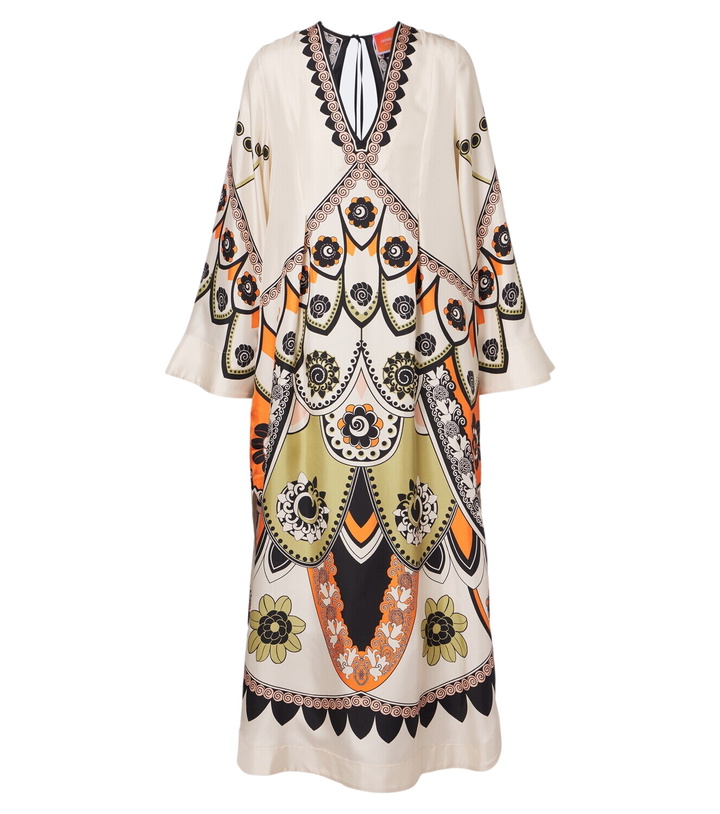 Photo: La DoubleJ Twin Flame printed silk twill midi dress