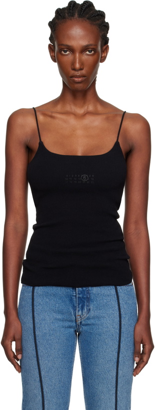 Photo: MM6 Maison Margiela Black Lycra Jersey Tank Top