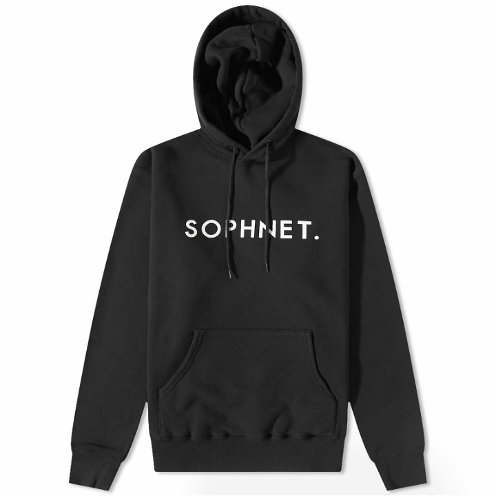 Photo: SOPHNET. Men's Logo Popover Hoody in Black