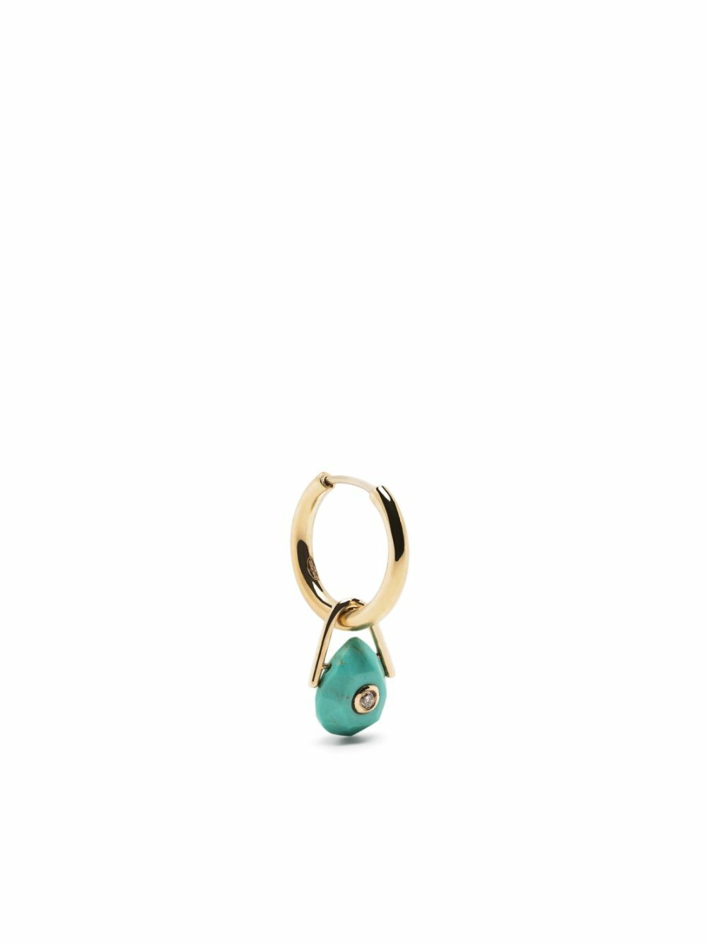 Pascale Monvoisin 9K Yellow Gold Orso Turquoise And Diamond Single Hoop Earring