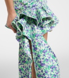 Rabanne Ruffled floral jersey miniskirt