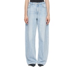 Alexander Wang Blue Balloon Jogger Rhinestone Drawcord Jeans
